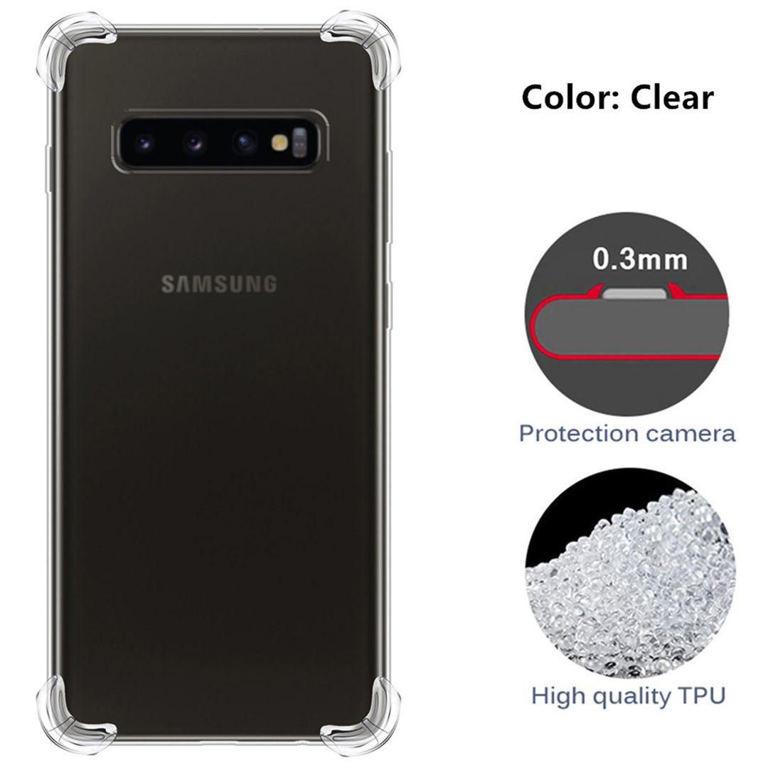 Samsung Galaxy S10 Transparent Soft Silicone TPU Back Cover Clear 360º Anti Shock Protective Buffer Phone Casing
