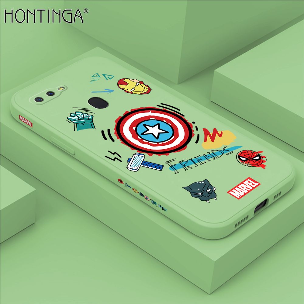 Hontinga for OPPO F9 / F9 Pro / Realme 2 Pro / U1 Case Side Design Trendy Cartoon Sign Back Cover Soft Square Edge Pattern Liquid Silicone Phone Cases