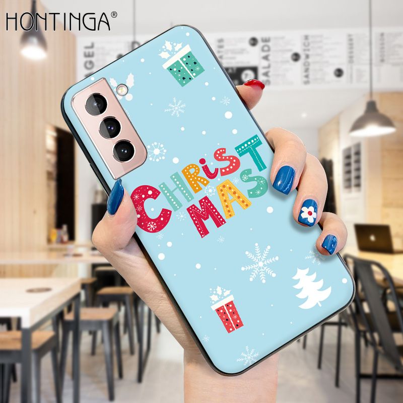 Hontinga for Samsung S21 Plus 5G Case Merry Christmas Gifts for Girls Boys Phone Cover Shockproof Soft Silicone TPU Cases