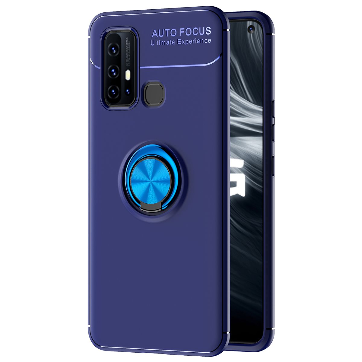 For VIVO Y50 360 Degree Rotating Ring Clip Holder Case (Compatible with Magnetic Car Mount) Resilient TPU Drop Protection Armor Protective Case Cover