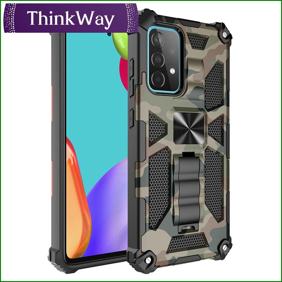 With Metal Magnetic Rugged Bracket Silicone Phone Case Hard PC Shockproof Protect Back Cover For Samsung A22 5G & Samsung A22 4G/M32