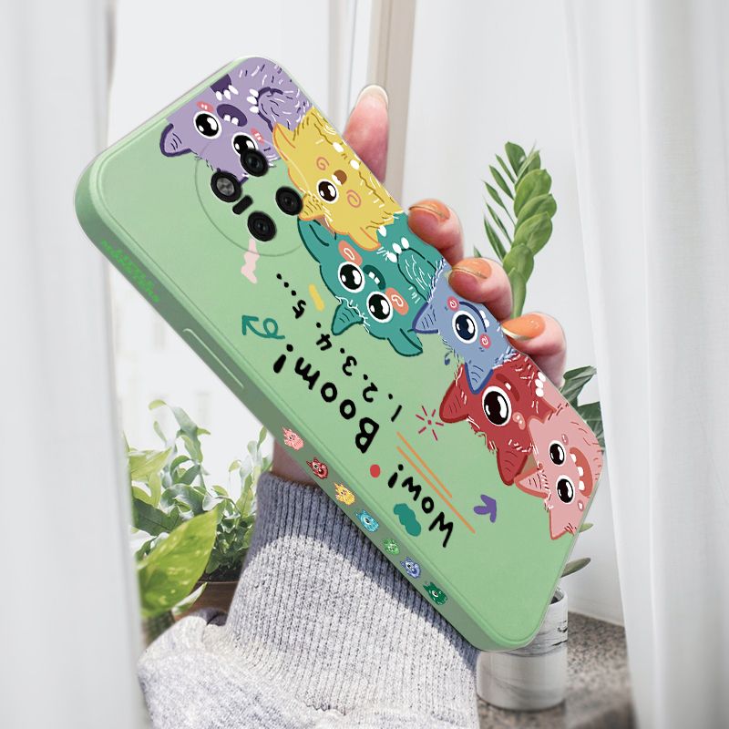 AMORVOR for Huawei Mate 20 Pro Back Cover Cute Cartoon Monsters Side design Soft Case Liquid Silicone Phone Cases