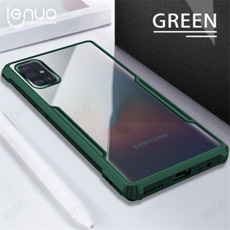 Lenuo Casing For Samsung Galaxy A71 4G Phone Case Shockproof Transparent Bumper Airbag Phone Cover Case