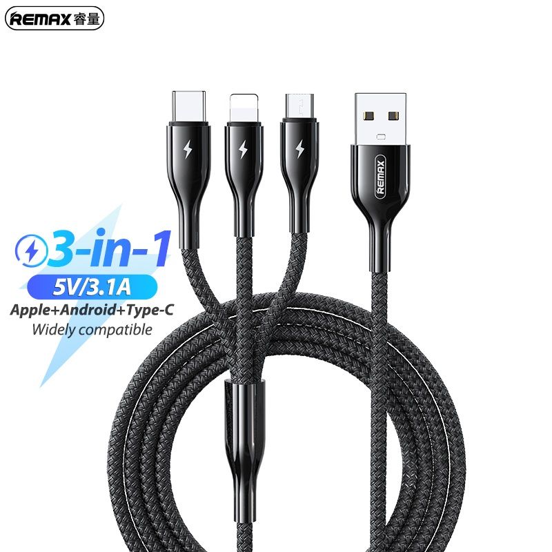 Remax RC-092th Kingpin Series 3.1A 3-in-1 Charging Cable