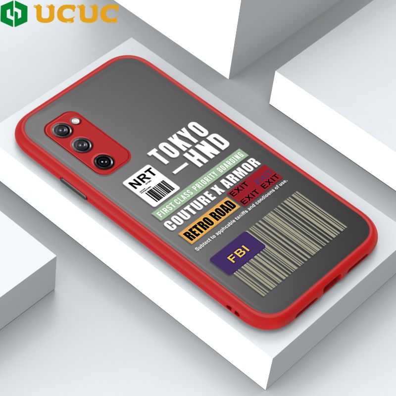 UCUC for Samsung Galaxy S20 FE 5G Back Cover FBI Sticker Frosted Transparent Hard Phone Case Thin Shockproof Full Cover Camera Protect Case