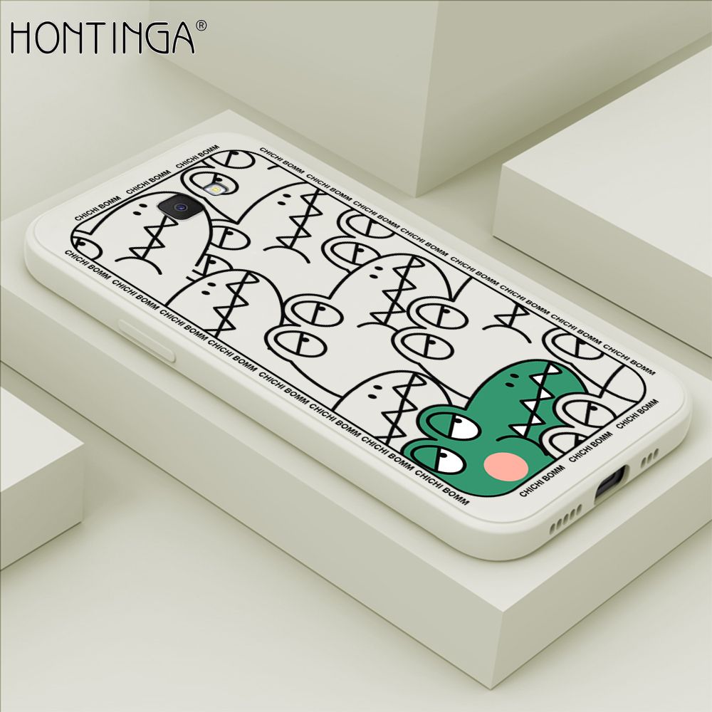 Hontinga for Samsung J7 Prime Case Cartoon Crocodile Alligator Phone Case Phone Case Soft Square Edge Silicone Cases Full Lens Cover Shockproof Protection Cover