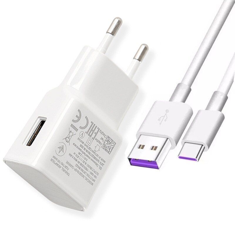 Fast Charger With USB Type C Cable For Samsung Galaxy M10 M20 M31 M30 M31S M40S M60S M80S M01 S20 S10 S9 S8 Wall Charging