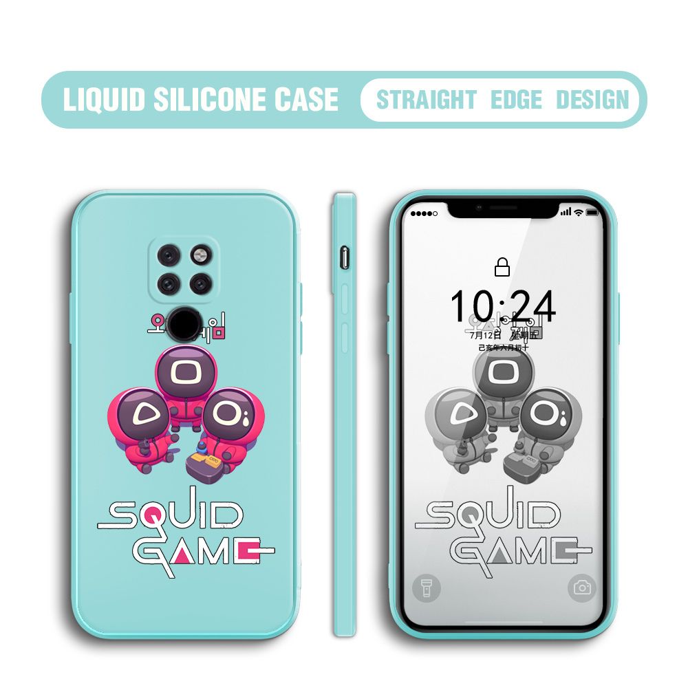UCUC for Huawei Mate 20 Case Cute Cartoon Cute Squid Character Phone Cover Square Liquid Silicone Shockproof Phone Protective Case