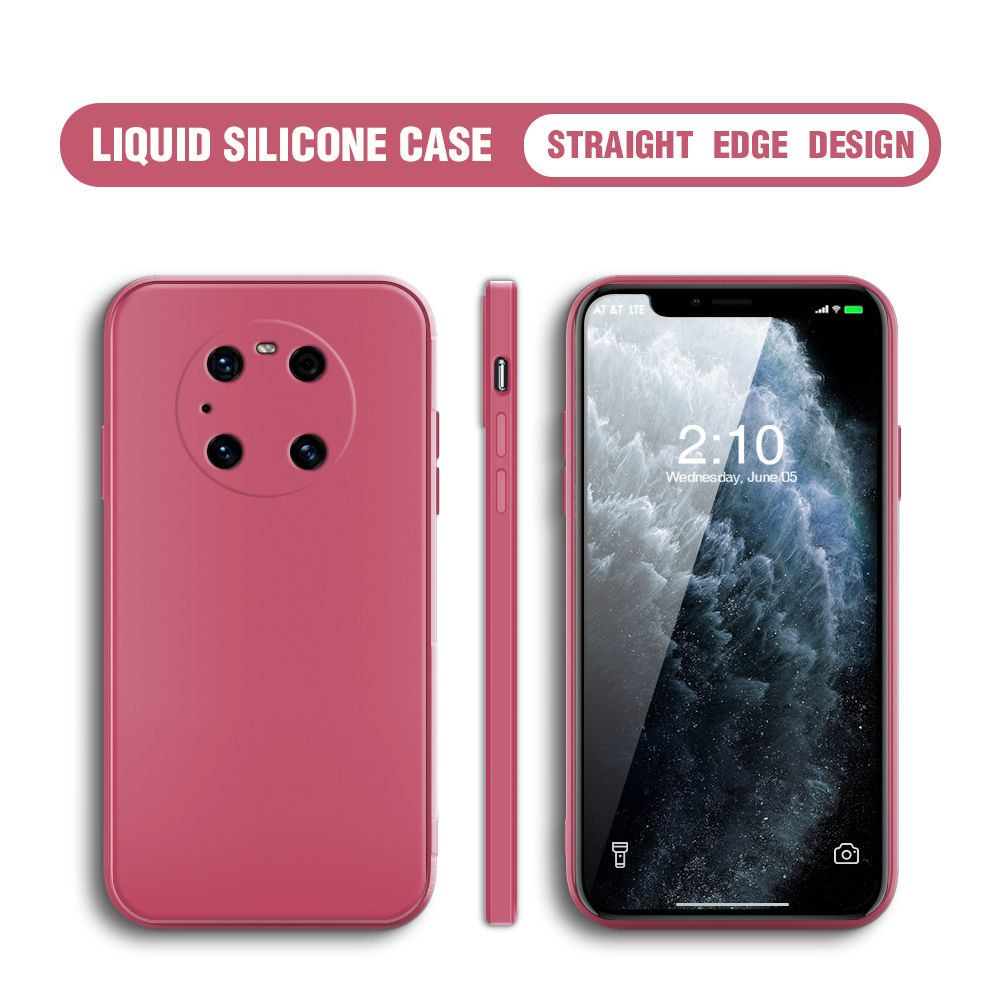 Jizetin for Huawei Mate 40 Pro Case Thin Soft Luxury Square Liquid Silicone Phone Case Candy Cover