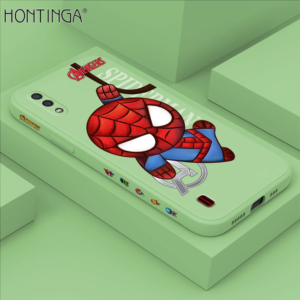 Hontinga for Samsung A01 Case Side Design Cartoon Little Spider Back Cover Soft Square Edge Pattern Liquid Silicone Trend Phone Cases