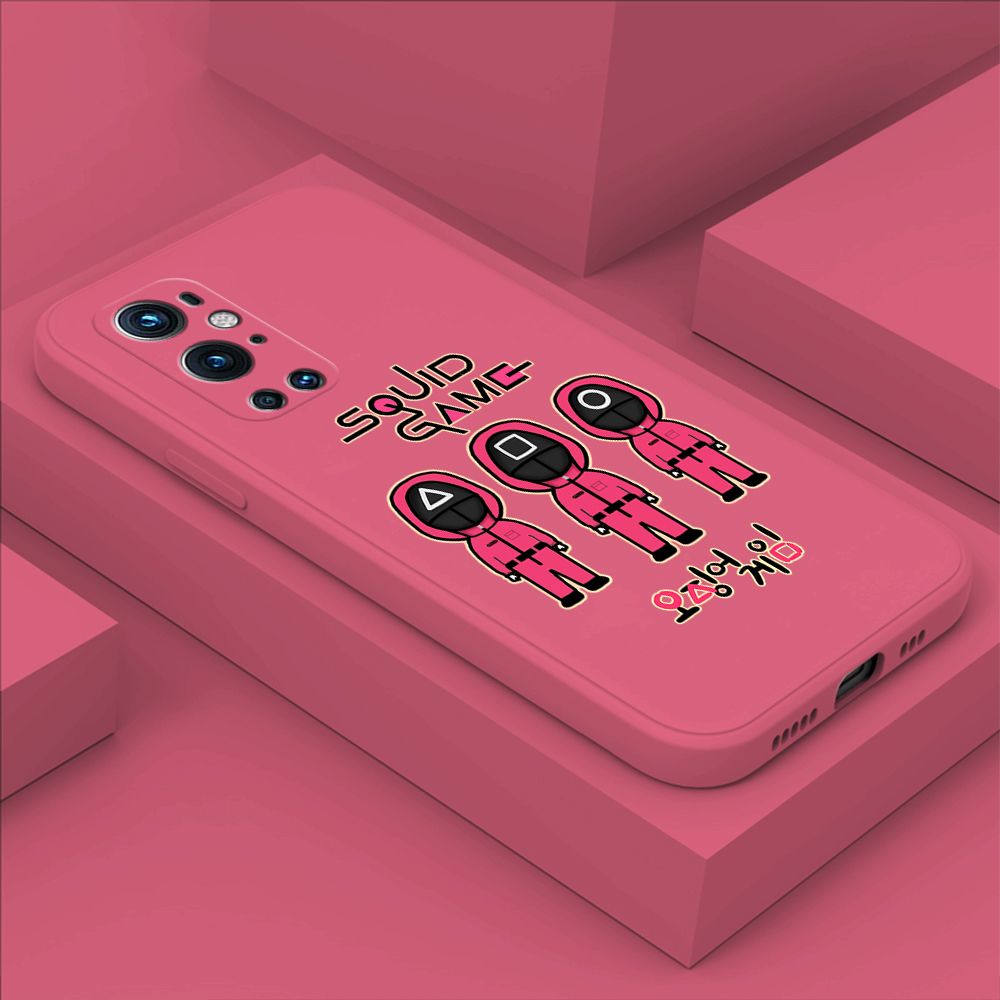 ZeroQiQi for OnePlus 9 Pro Case Trend Cartoon Korean Squid Phone Cover Liquid Silicone Case Phone Protective Case