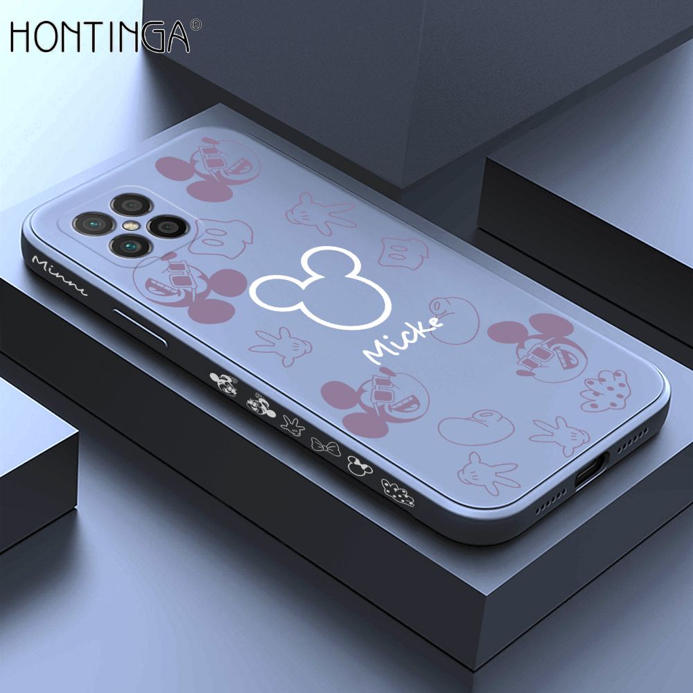 Hontinga for Huawei Nova 8 SE Case Side Design Cute Mouse Avatar Back Cover Soft Square Edge Pattern Liquid Silicone Trend Phone Cases