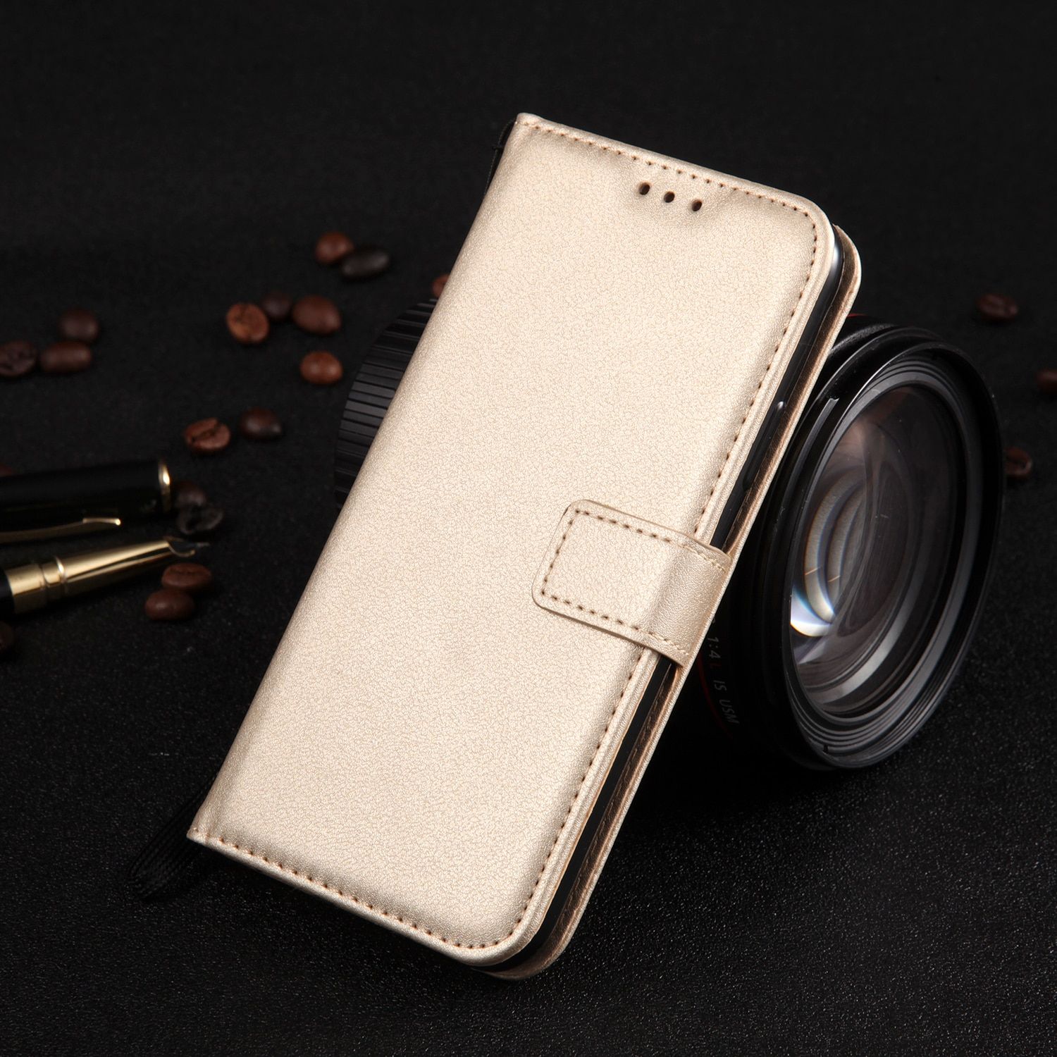 Leather Flip Wallet Case For Samsung Galaxy A3 A5 2016 2017 A6 A7 A8 A9 2018 A01 A02 J2 J3 J4 J5 J6 Plus J7 J8 Protect Cover-Case & Strap