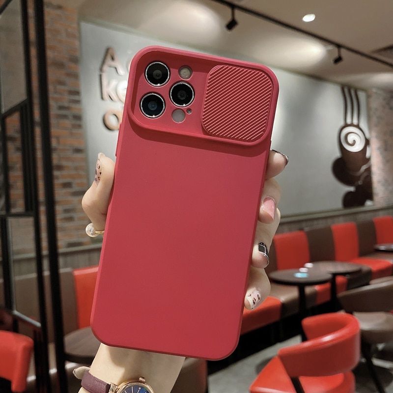 Camera Lens Protection Liquid Silicone Case on For iPhone 11 12 Pro Max 8 7 6 6s Plus Xr Xs Max X 13 12 Lens push and Pull Cover