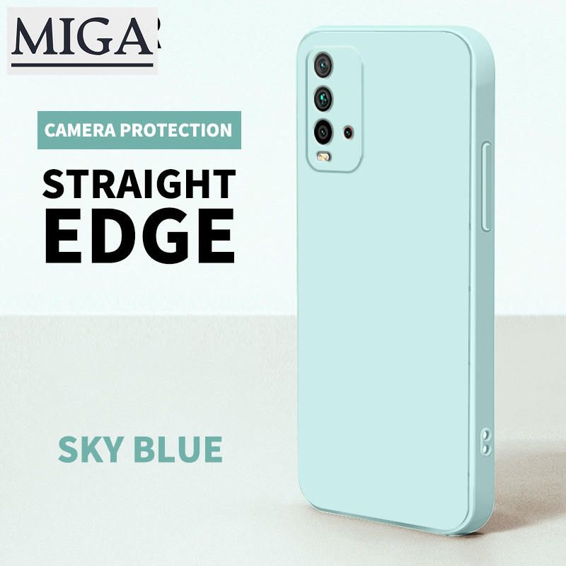 Case For Redmi 9T Redmi 9 Power Carema Protection Straight Square Edge Silicone Shockproof Phone Casing Soft Phone Case Square Cover