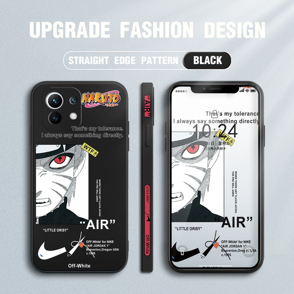 FHKL for Xiaomi MI 11 Back Cover Red Eye Naruto Side design Soft Case Multicolor Liquid Silicone Phone Cases