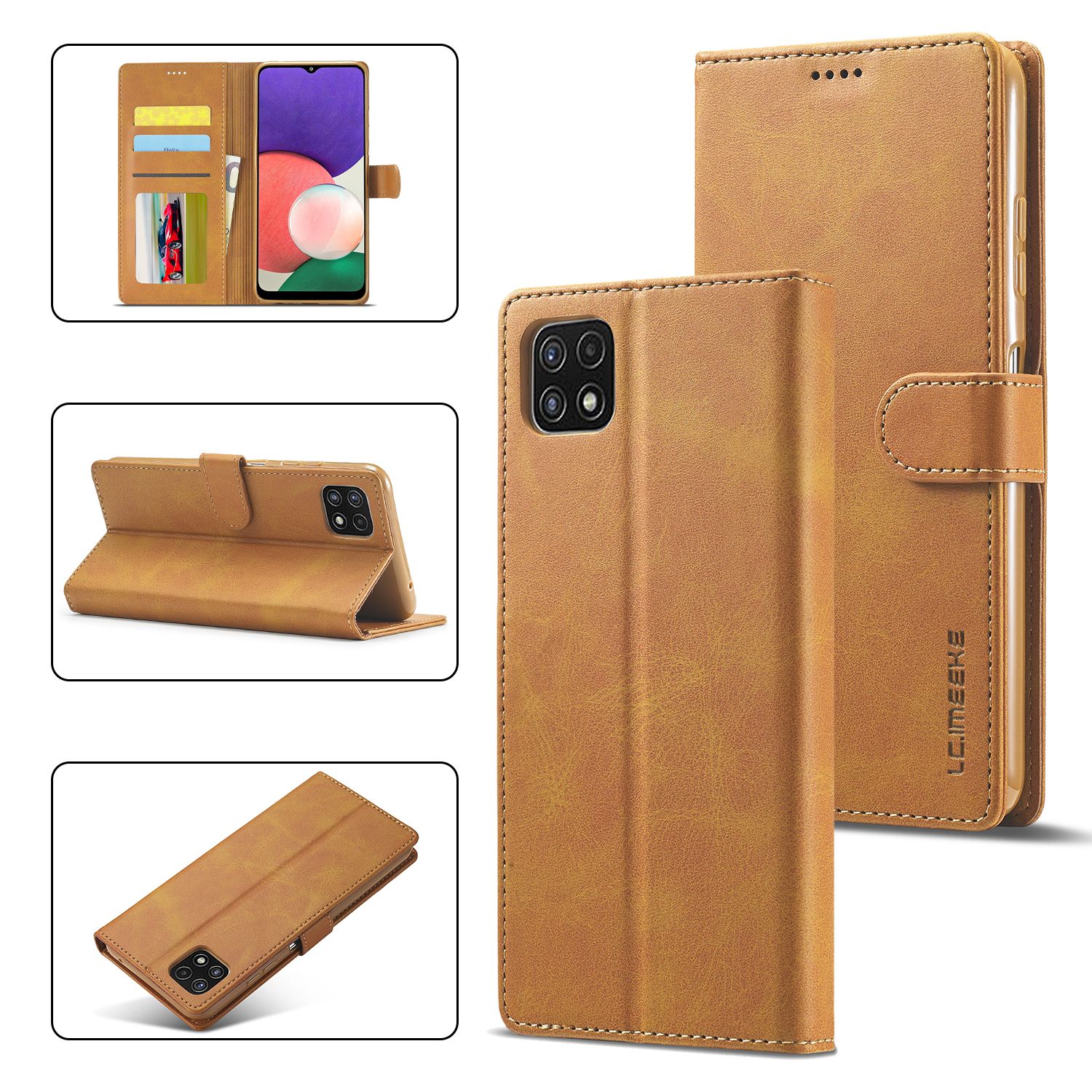Retro Leather Case for Samsung A22 5G Luxury Magnetic Phone Case Card Holder Wallet Cover for Samsung A22 5G Flip Cover Case