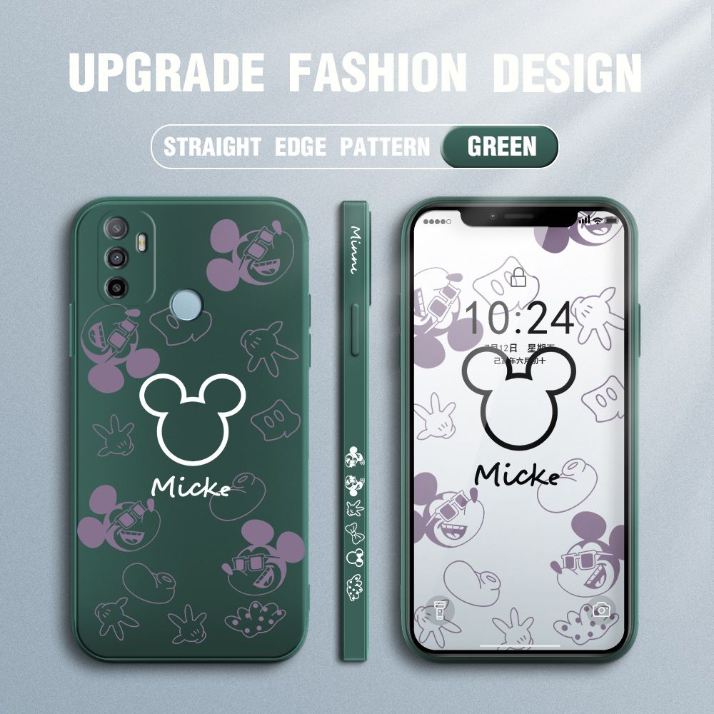 FHKL for OPPO A53 2020 Back Cover Mickey Print Side design Soft Case Multicolor Liquid Silicone Phone Cases