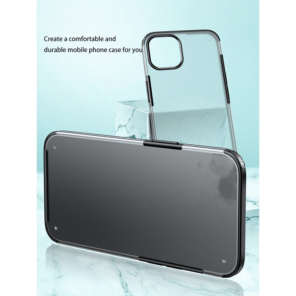 Shockproof Anti-Fall Matte Phone Case for iPhone 13 Transparent Thin Cover Phone Protection Case Black