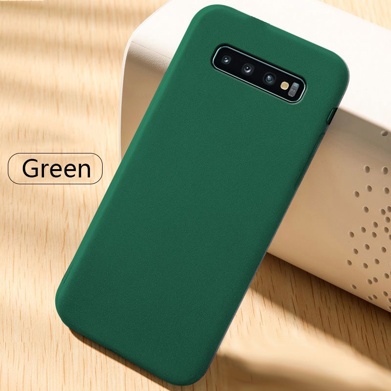 Biruiqu For Samsung Galaxy S10 Plus S10+ Shockproof Anti Slip Soft TPU Sandstone Matte Back Case Cover