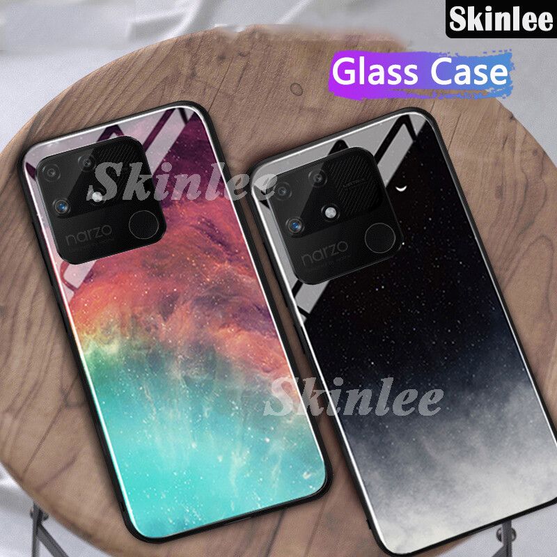 Phone Case Redmi 10C Back Tempered Glass Back Cover Instagram Starry Sky Design Cases for Redmi 10C Cover Shell Mirror Glass