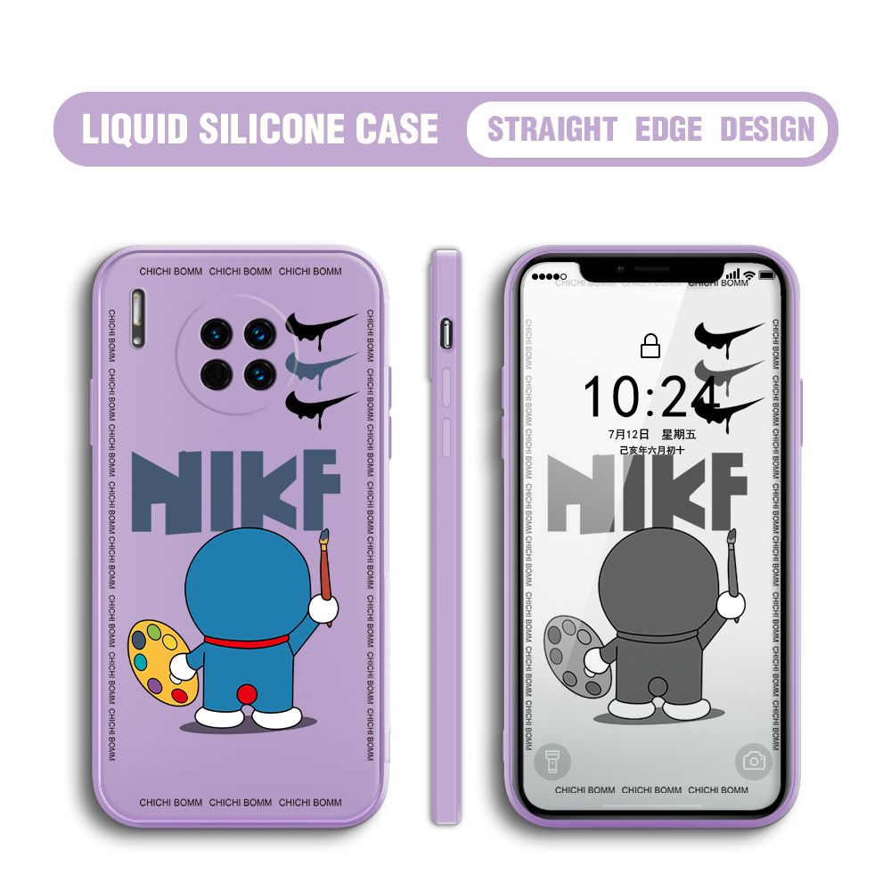 BILI for Huawei Mate 30 Back Cover Cartoon Clown Multicolor Liquid Silicone Phone Case Soft Square Lens Protection Phone Cases