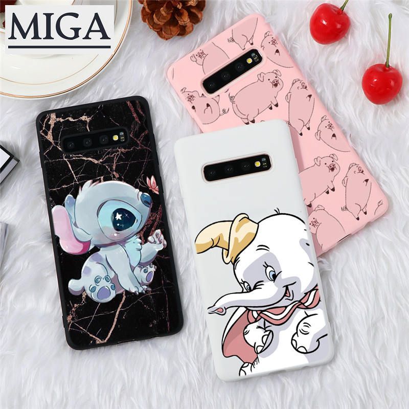 Pink White Silicone Case Pink Pig Casing Samsung Galaxy S10 Plus S9 Plus S11 S11P S8P S6 S7 S8 S9 S10 S10e S11e S6 S7 Edge Note 10 Pro 5 8 9 M10 M20 M30s M30 Phone Case