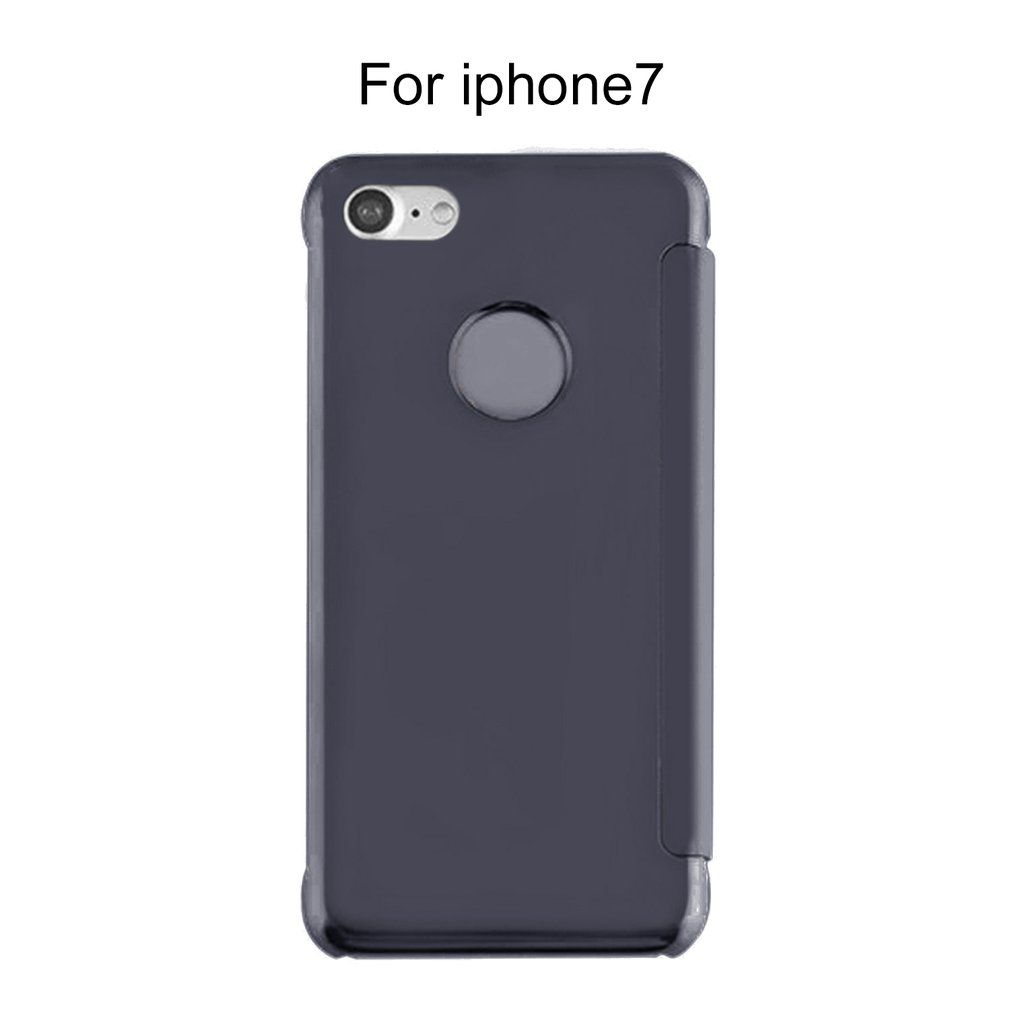 Smart Stay Window Mirror Surface Flip Type Mobile Phone Protective Cover Case Black For Iphone 7