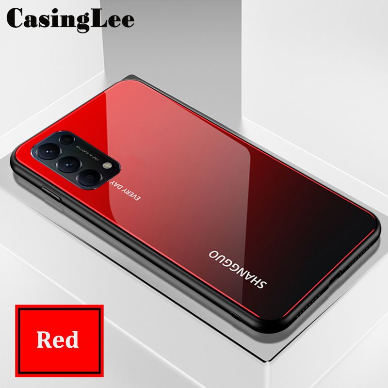 Protect Cover For OPPO Reno 5 case Gradient Tempered Glass Protector Phone Cases for OPPO Reno5 Back Cover