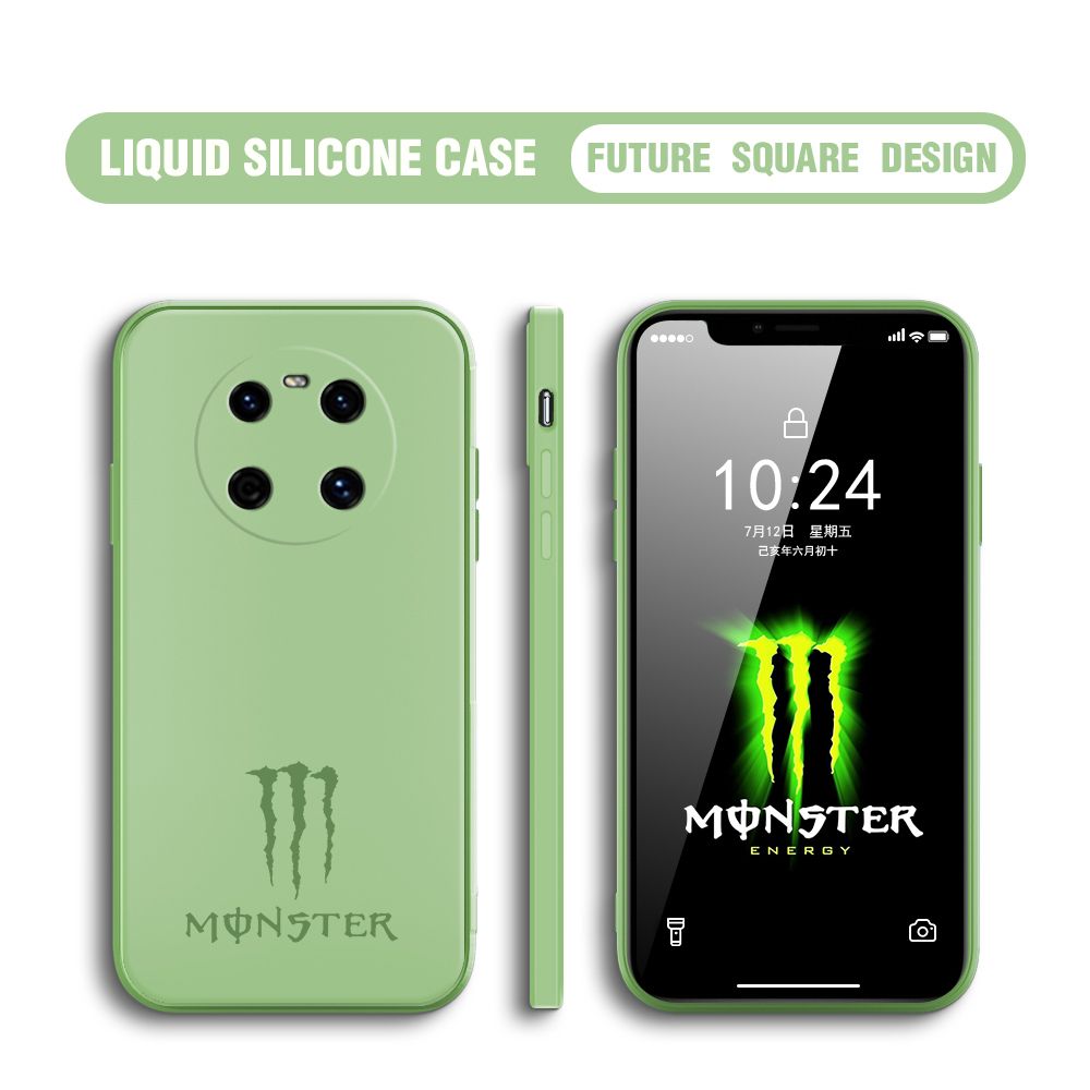BILI for Huawei Mate 40 Back Cover The Claw Of Devil Multicolor Liquid Silicone Phone Case Soft Square Lens Protection Phone Cases