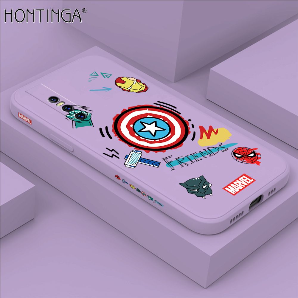 Hontinga for Vivo V15 Pro Case Side Design Trendy Cartoon Sign Back Cover Soft Square Edge Pattern Liquid Silicone Phone Cases