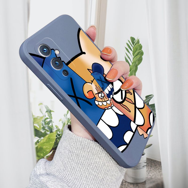 AMORVOR for OnePlus 9 Back Cover Fashion Popular Side design Soft Case Liquid Silicone Phone Cases