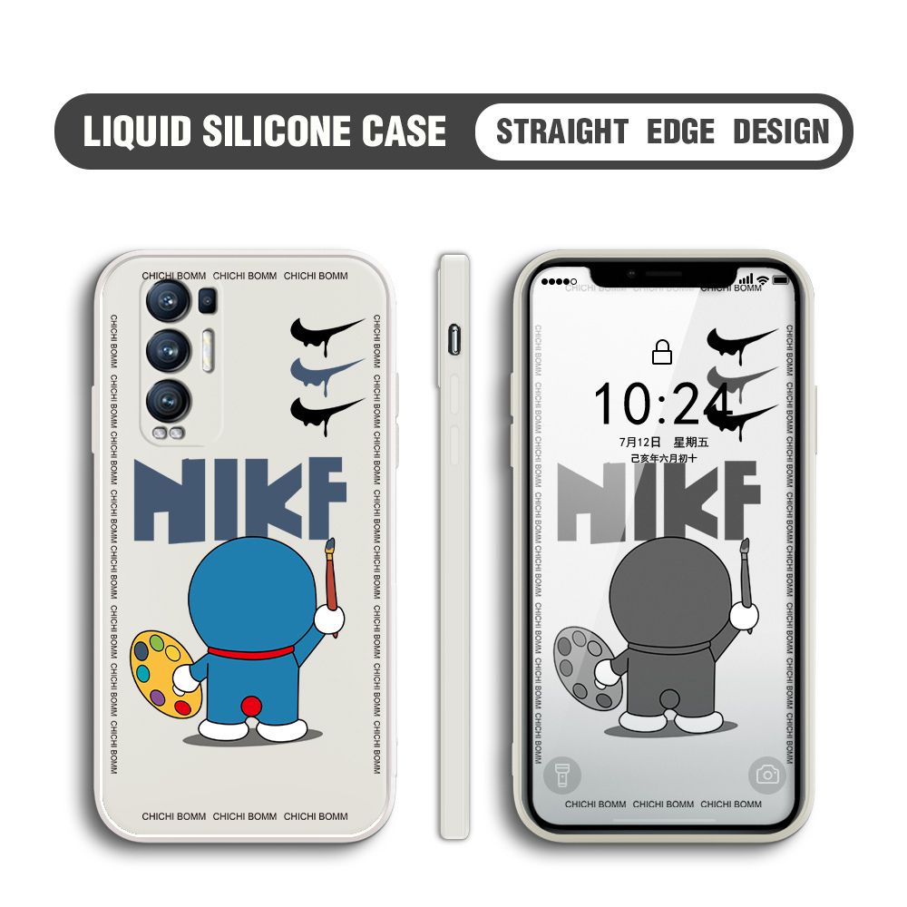 BILI for OPPO Reno 5 Pro Plus 5G Back Cover Cartoon Clown Multicolor Liquid Silicone Phone Case Soft Square Lens Protection Phone Cases