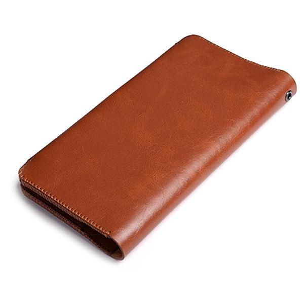 Women Men Phone Mobiles Bag Soft Leather Wallet Clutches For IPhone 7/6s/6splus 8 Card Holder - Dark brown [Crazy Horse pattern] {iPhone 6S plus 5.5}