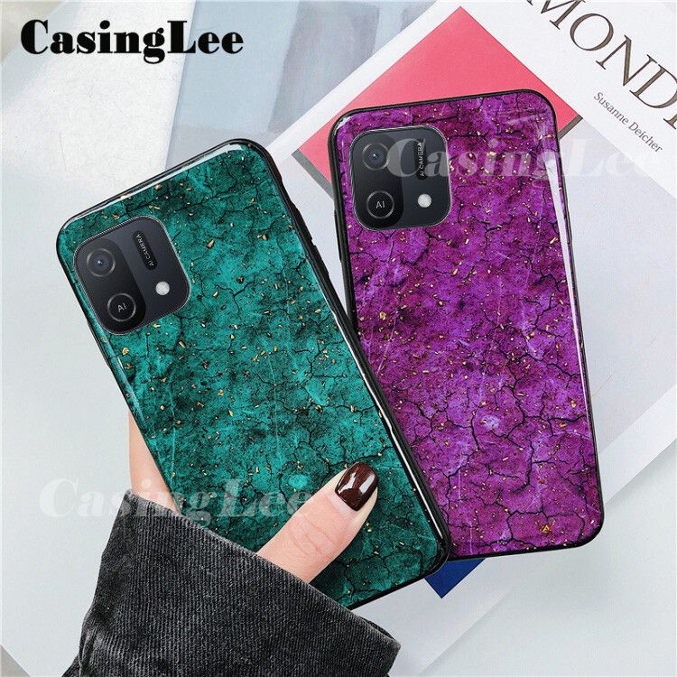 CasingLee For OPPO A16K Case Luxury Emerald marble Fashion Female Lady Rhinestone back cover For OPPO A16K Phone cases For girls and Boys