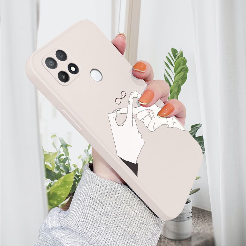 AMORVOR for OPPO A15 A15S Back Cover Love Infinity Side design Soft Case Liquid Silicone Phone Cases