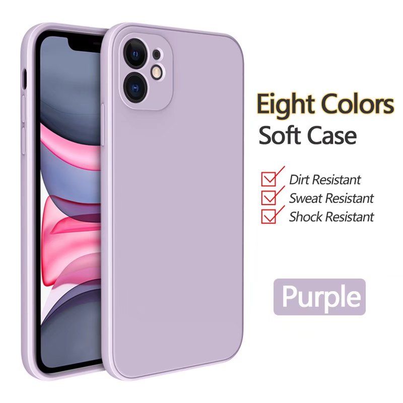 Olige Case For Samsung A52 Square Liquid Silicone Lens Protector Shockproof Soft Phone Case Cover