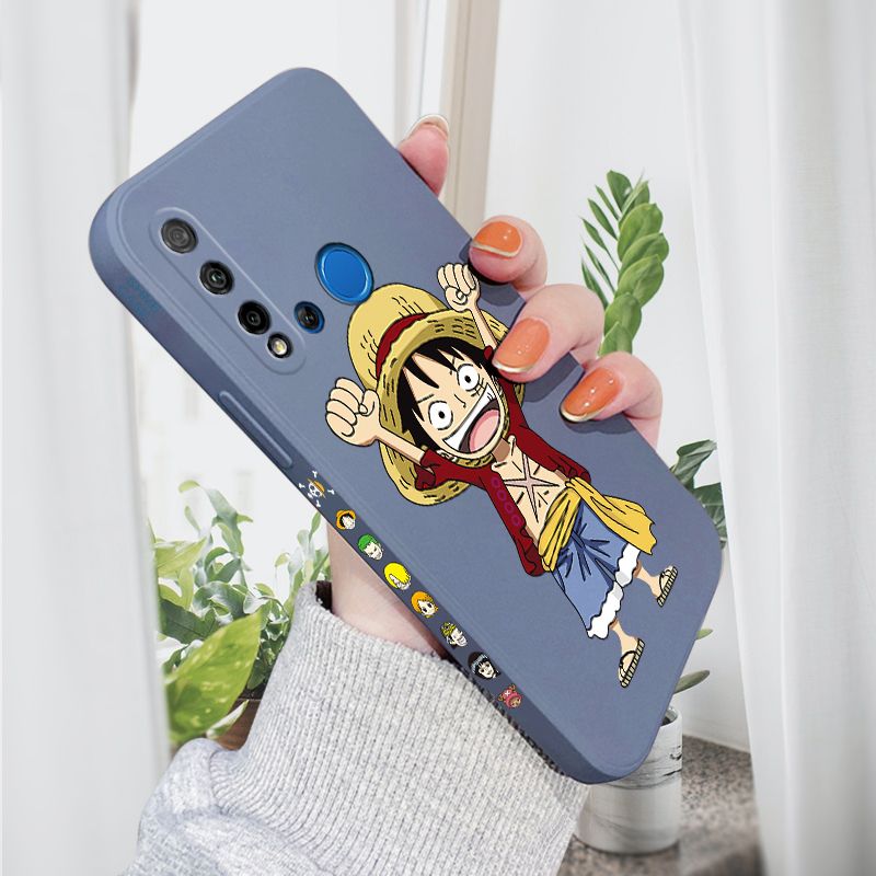 AMORVOR for Huawei Nova 5i/P20 Lite 2019 Back Cover Anime One-Piece Luffy Side design Soft Case Liquid Silicone Phone Cases