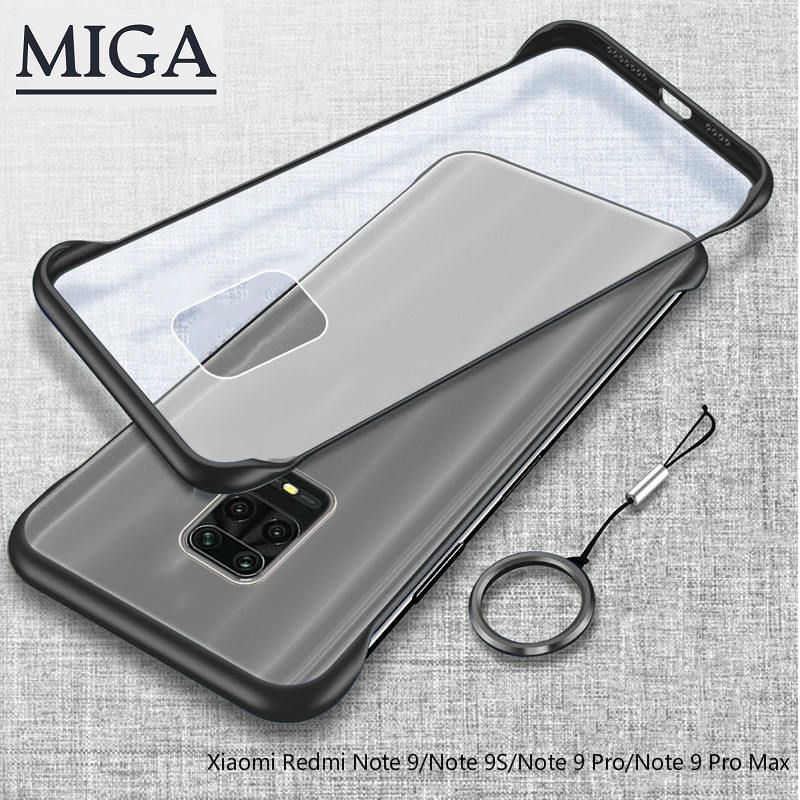 Ultra Slim Frameless Case for Xiaomi Redmi Note 9/Note 9S/Note 9 Pro/Note 9 Pro Max Transparent Matte Hard PC Phone Cases Clear Back Cover Cases