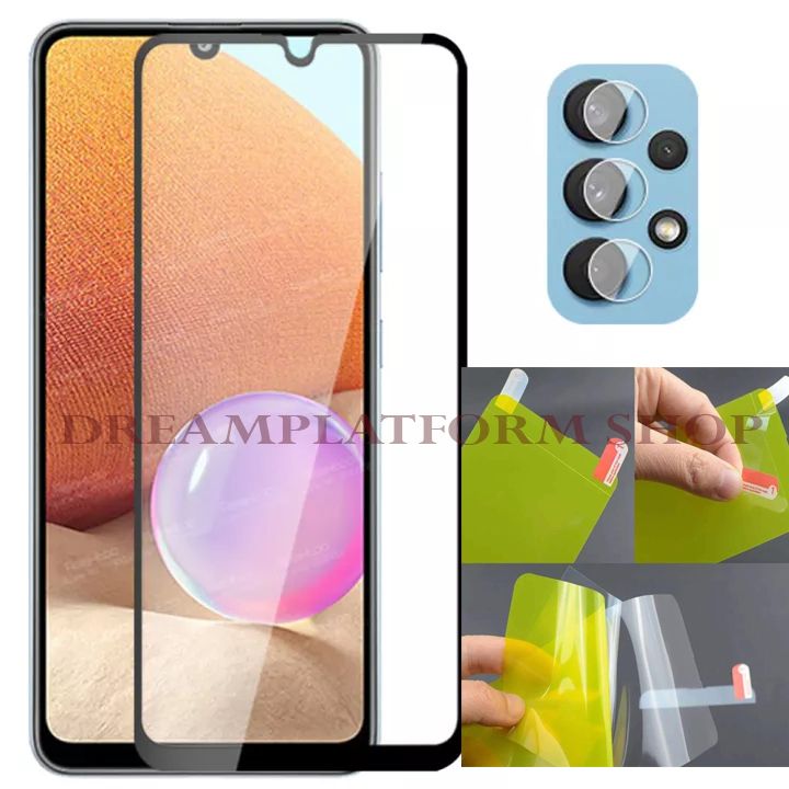 3 IN 1 For Samsung Galaxy A32 4G HD Screen Protector+Camera Lens Film + Back Hydrogel Film3 IN 1 For Samsung Galaxy A32 4G HD Screen Protector+Camera Lens Film + Back Hydrogel Film