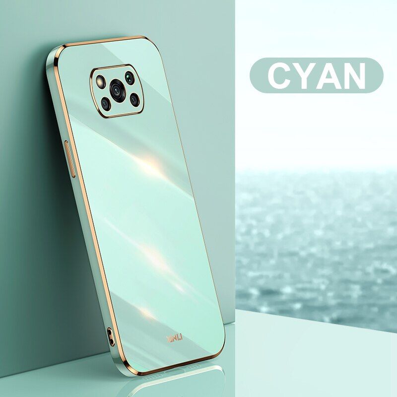 Luxury 6D Plating Frame Soft Silicone Case for Xiaomi Poco X3 Pro Nfc X 3 F3 F2 M3 Shockproof Camera Protection Cover Funda