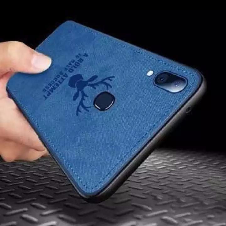 For Samsung A30 Phone Cover Shockproof Deer Cloth - Blue