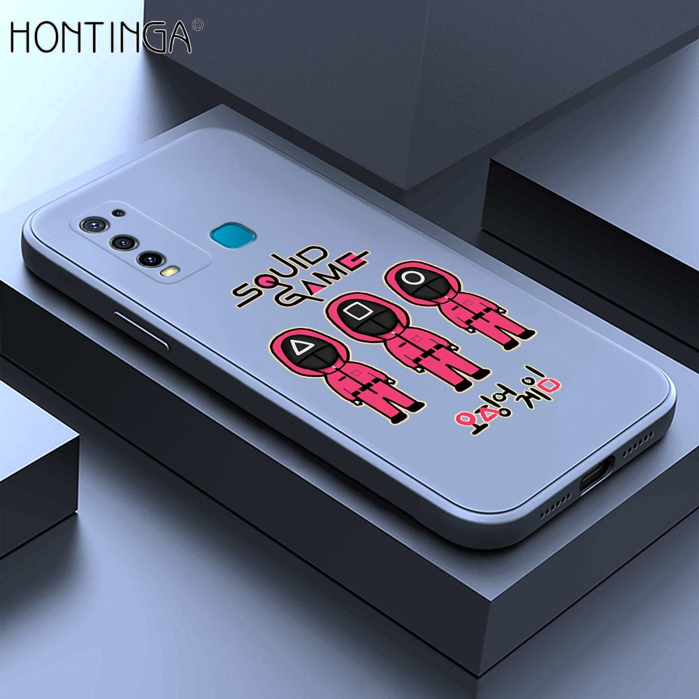 Hontinga for Vivo Y50 Y30 Y30I Case Trend Cartoon Korean Squid Phone Cover Liquid Silicone Case Phone Protective Case