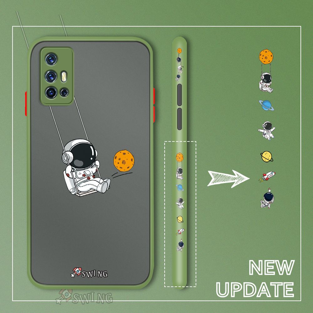 UCUC for Vivo V17 Back Cover Swing Astronaut Side Printed Design Phone Case Ultra Thin Frosted Cover Shockproof Phone Cover