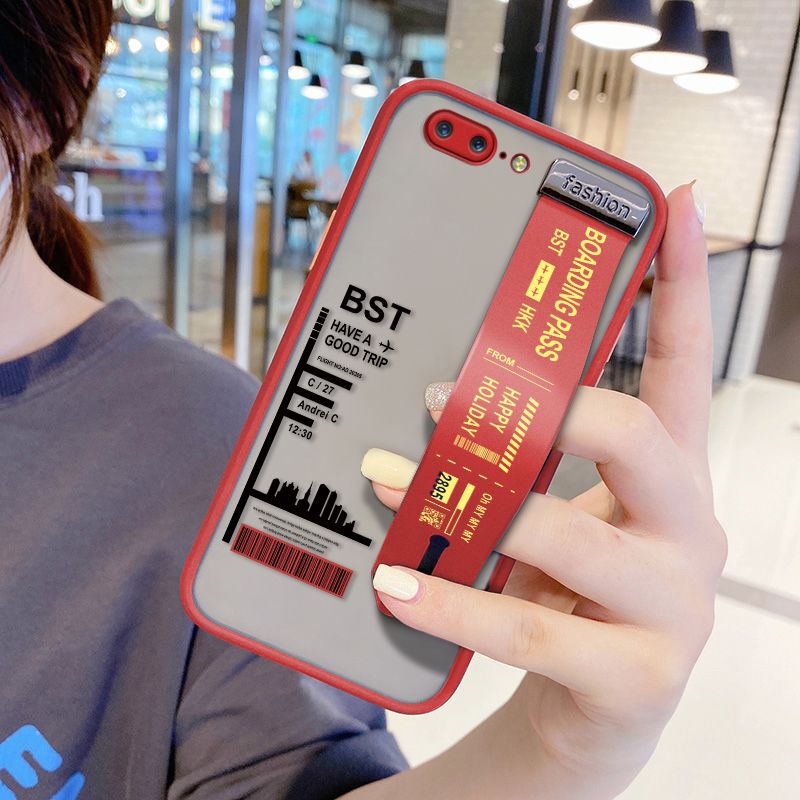 UCUC for OnePlus 5 Wrist Strap Case Creative Printing City Landscape Wristband Printing Cover Shockproof Frosted Phone Case