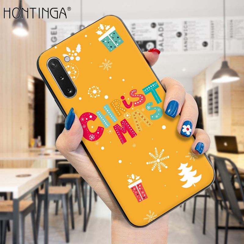 Hontinga for Samsung Note 10 Case Merry Christmas Gifts for Girls Boys Phone Cover Shockproof Soft Silicone TPU Cases