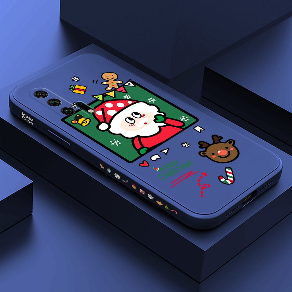 ZeroQiQi for Honor 20 Pro Case Santa Claus Christmas Gifts Side Printing Cases Soft Liquid Silicone Phone Cover