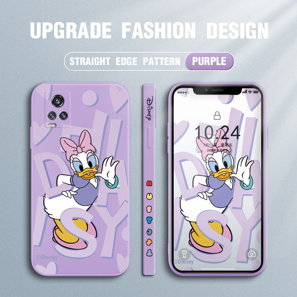 UCUC for Vivo V20 Pro Back Cover Cute Cartoon Characters Ultra Thin Soft Luxury Square Multicolor Liquid Silicone Phone Case