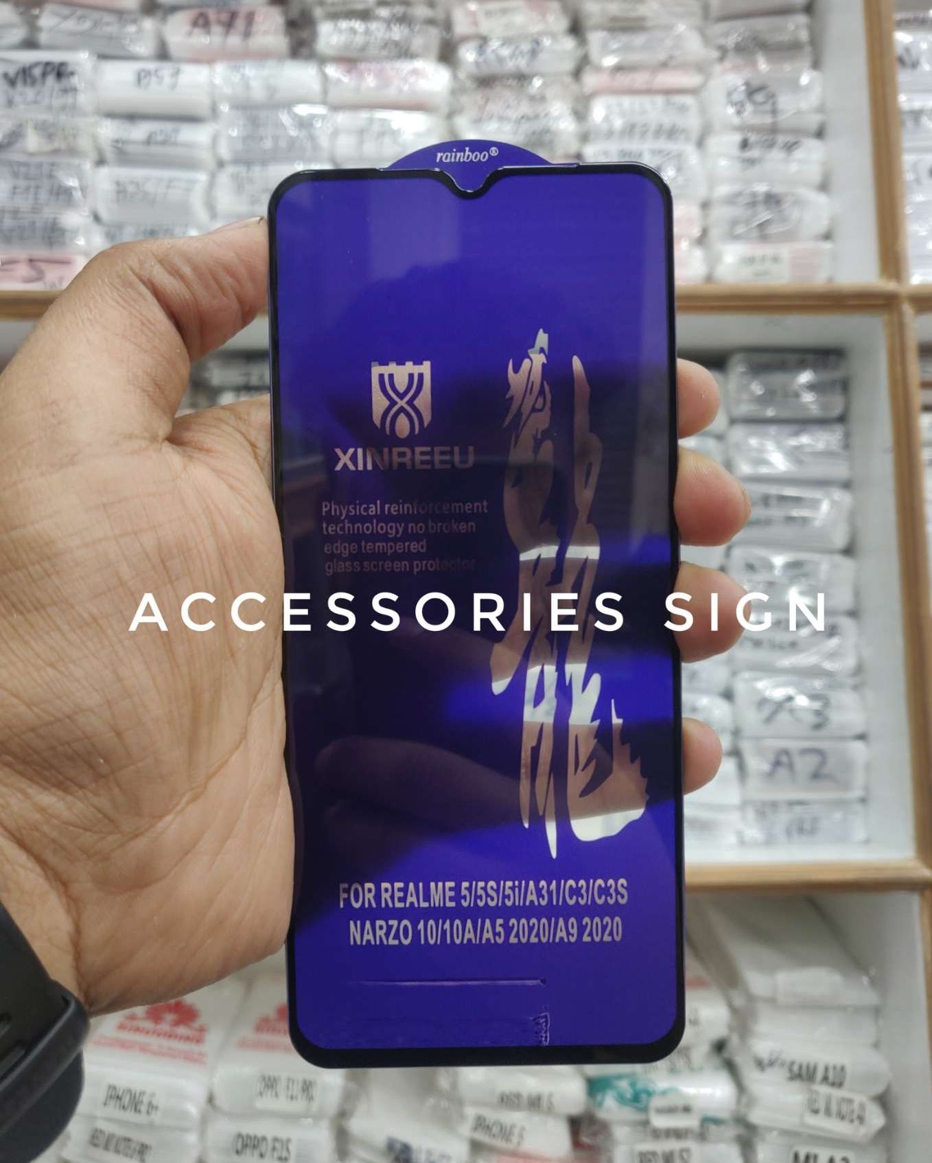 Realme 5/5s/5i/6i/C3/C11/C12/C15/C20/C20A/C21/C21y/C25/C25y/C25s/Narzo 10/10A/20/20A/30A/50i/50A Rinbo Big Shining Curve OG Glass Screen Protector