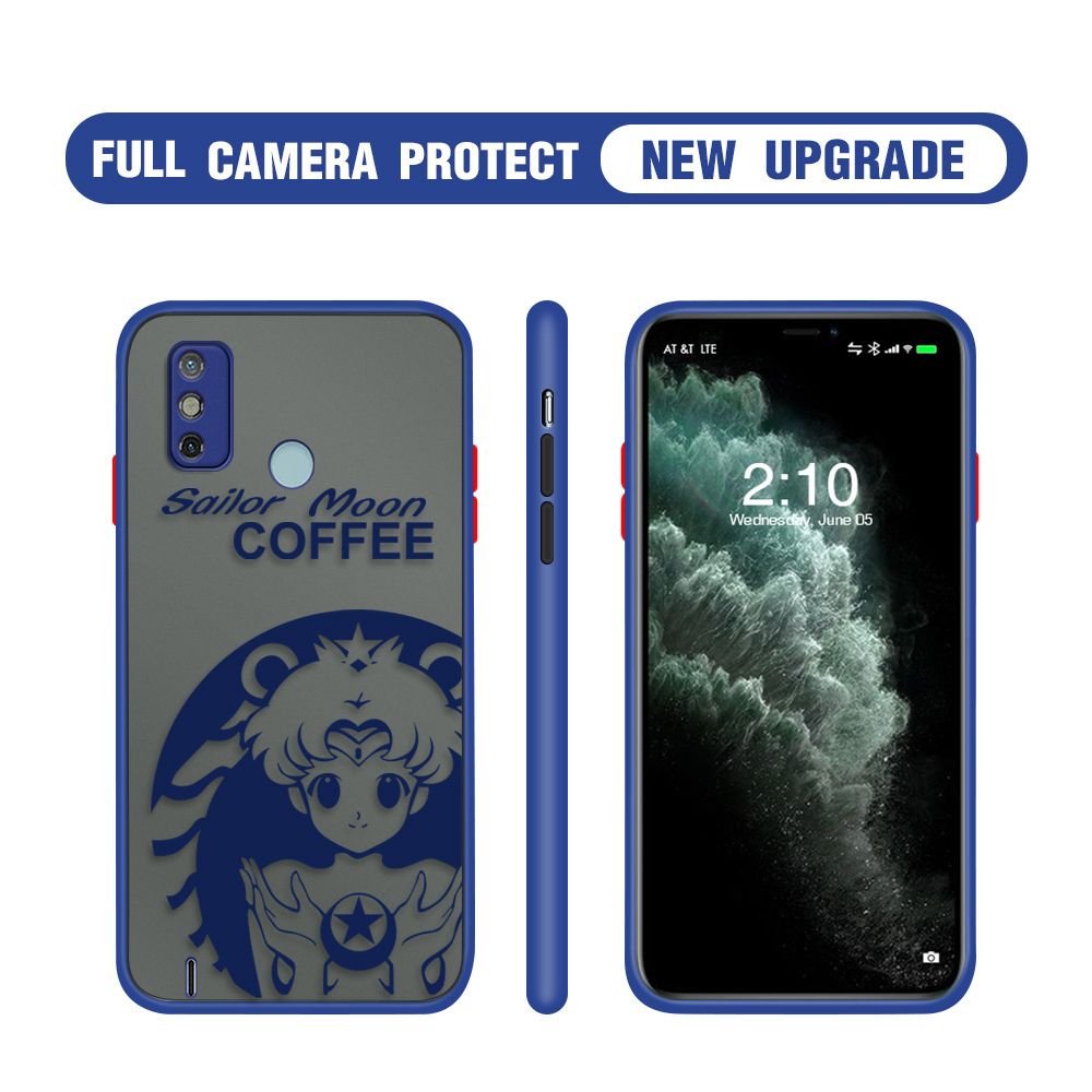 Hontinga for Tecno Spark 6 Go Case Sailor Moon Cases Edge Frosted Transparent Phone Cover